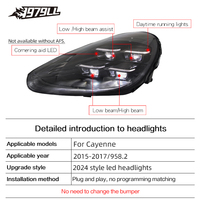 Faros Delanteros LED de Alta Calidad Estilo Matrix PDLS 2025 para Porsche Cayenne 958 2015-2017, Ensamblaje de Lámparas Delanteras Plug and Play de 2 Piezas