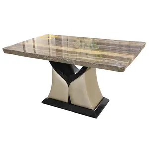 ダイニングテーブル木製フレームモダン大理石ダイニングテーブル