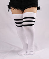 Bas de cuisse épais extra longs pour femmes-Chaussettes chauffantes pour jambes grande taille