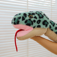 Grosir kustom logo boneka ular boneka tangan boneka tangan ular Anaconda raksasa mainan anak-anak simulasi ular mewah mainan