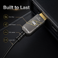 Câble Fibre Optique HDMI 16K de Qualité Industrielle VCOM, 10-100M, 96Gbps, 16K60Hz, en Alliage de Zinc pour Stades et Conférences Murales