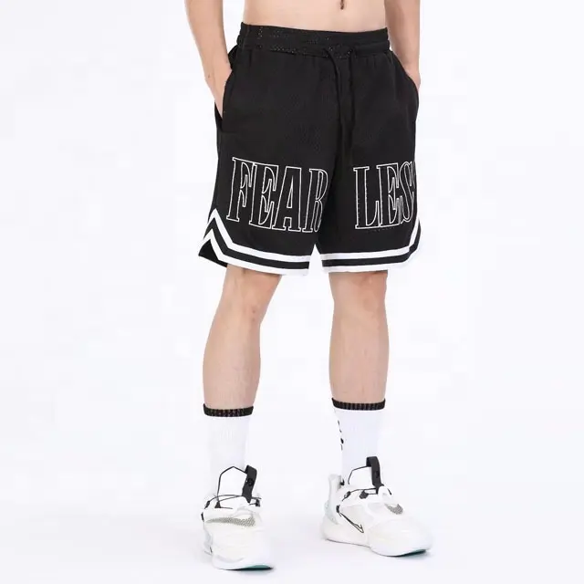 High Quality Double Layer Mesh Basketball Shorts 2 in 1 Men Athletic Nets Shorts Custom Logo Print Men's Mesh Shorts wholesale