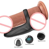 Großhandel: Tragbarer Silikon-Elektrostimulations-Prostatamassager mit Fernbedienung, vibrierender Anal- und Ejakulationsring