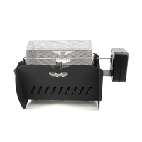Gril de camping multifonctionnel Machine à rôtir automatique pivotante pour barbecue Rôtissoire à charbon de bois avec paniers rotatifs en acier inoxydable