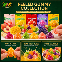 Alles-in-één OEM groothandel bulk 3D gepelde snoepjes directe prijs |   Gemengde druiven/perzik/lychee peeling snoepjes voor distributeurs