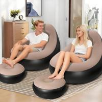 Fauteuils gonflables portables avec surface floquée, canapé gonflable, chaise gonflable imperméable, canapé gonflable confortable pour le camping