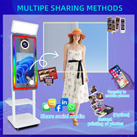 Miroir photo instantané pour selfie, compatible avec appareil photo et imprimante, cadre LED, petit miroir magique, machine photobooth