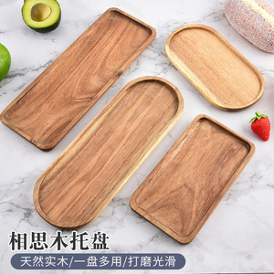 Wooden Acacia Wood Tray Multi Function Fruit Platter For Home And Hotel Use Tea Serving Dish - Product Image 5