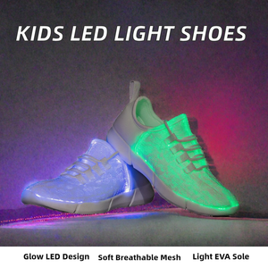 Zapatillas LED Luminosas Recargables al por Mayor con Fibra Óptica USB que Brillan en la Oscuridad para Niños, con Empeine de Algodón y Entresuela de EVA para Mujer - Product Image 2