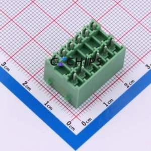 DB2EVHBG-3.5-2*6P-GN Plug-in Terminal Block Through hole,P=3.5mm Connector Board-to-Board / Socket Closed Snap Fixing 2x6P 3.5mm - Product Image 2