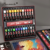 Ensemble de peinture acrylique et aquarelle 12/24 couleurs, non toxique, aux pigments vibrants, kit de peinture pour artistes, certifié MSDS EN71, pour les enfants de 8 ans et plus