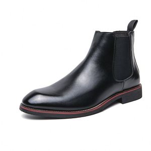 Custom Logo <b>Boots</b> Men Shoes Artificial Leather <b>Boots</b> Fur Lining Winter Casual Chelsea <b>Boots</b> Men Thickly Padded for Warmth - Product Image 2