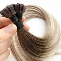 Extensions de cheveux à pointe plate en kératine, cheveux humains, double épaisseur, prêtes à être expédiées, Ktip Hair, prix de gros 2026, vente chaude