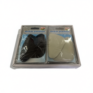 Medias Plantillas Forefoot Cushion Black And Beige Insole For Foot Comfort 12 Pack - Product Image 1