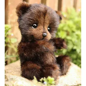 Artificial Black Purely Handmade Plush Baby Bears Creative Stuffed Bear Doll Raccoon Panda Toy