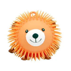 Sıcak satış OEM gür saç hayvanlar sıkmak oyuncaklar kirpi topu TPR light up yenilik oyuncak toplar çocuklar için özel logo renk kutusu