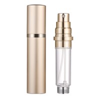 Mini flacon diffuseur de parfum en verre cylindrique de 5 ml, bouchon à vis en aluminium personnalisé, pulvérisateur à pompe, impression sérigraphique, boîte gratuite, MOQ 50 pièces