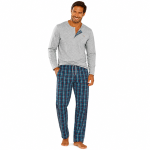 Ensemble de pyjama en coton pour homme, confortable, respirant, vêtements de nuit, tissu de poids moyen - Product Image 4
