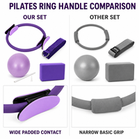 Kit de Accesorios para Pilates ODM de 4 Piezas, Anillo Mágico de 25 cm, Pelota de Pilates de PVC, Bloque de Yoga de EVA, Anillo en D, Cinturón de Estiramiento, Empaque Personalizado