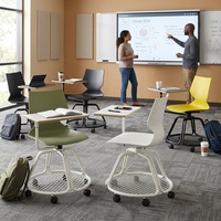 Chaise d'étude ergonomique et rotative, conforme aux normes ANSI/BIFMA, durable, en promotion, pour salle de classe, étudiant, formation, écologique