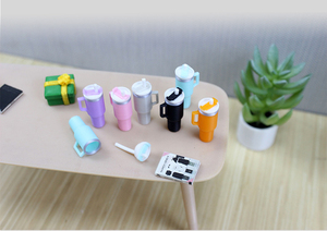 Set di 12 Accessori per Casa delle Bambole, <span class=keywords><strong>Mini</strong></span> Bicchieri in Plastica Isolati con Cannuccia, Giocattoli DIY per Giochi di Ruolo - Product Image 6