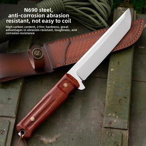 Cuchillo de Supervivencia ER Multifuncional de Acero Inoxidable, Pequeño y Recto, para Campismo al Aire Libre, con Mango de Madera Personalizable - Product Image 3