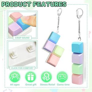 Porte-clés anti-stress style <span class=keywords><strong>Tetris</strong></span>, clavier macaron, jouet sensoriel souple pour enfants et adultes - Product Image 3