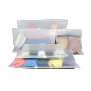 Wholesale Slider <b>Zip</b> Lock Plastic <b>Bag</b> Frosted PVC Zipper Packing <b>Bag</b> for Clothing - Product Image 1