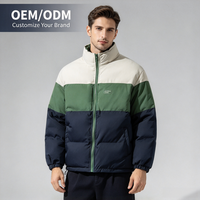 Veste matelassée réversible à col montant pour homme, style color block, chaude et décontractée pour l'hiver