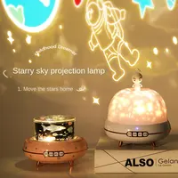 Proyector de luz de estrella musical romántica, proyección de luz nocturna musical, lámpara de constelación, rotación de 360 grados