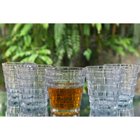 Vaso de Vidrio Arquitectónico Transparente Moderno de Primera Calidad |   Vaso de Whisky de Lujo para Cócteles, 280 ml, Apto para Lavavajillas, Reutilizable