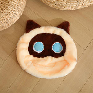 Oreiller décoratif en forme de chat noir de 30 cm, en peluche non finie, avec coque en cuir, jouet en peluche, poupée en peluche, marionnette en tissu, vente en gros - Product Image 3