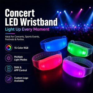 สายรัดข้อมือ LED กระพริบพร้อมโลโก้สั่งทำ ของที่ระลึกงานคอนเสิร์ต กำไลเรืองแสงสำหรับแฟนคลับ แจกในงานอีเว้นท์ - Product Image 1