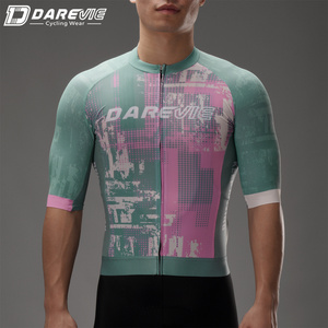 Jersey de <span class=keywords><strong>Ciclismo</strong></span> MTB de Manga Corta Transpirable Darevie Ropa de <span class=keywords><strong>Ciclismo</strong></span> Profesional de Finlandia <span class=keywords><strong>Azul</strong></span> y Rosa de Fábrica - Product Image 1