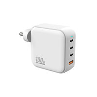 Charger Desktop GaN 100w Colokan India Tipe C USB-A, Charger Dinding 2 Tipe C 1 USB-A, Adaptor Daya