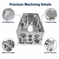 Boîtier en aluminium 6061 usiné CNC de haute précision sur mesure, certifié IATF 16949, OEM ODM, usinage par électroérosion à fil, fourniture directe d'usine