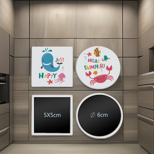 Logo personalizzato in ceramica <span class=keywords><strong>magnete</strong></span> frigorifero UV stampato diverse forme piastrelle in bianco per regalo non smaltato opaco Efffect <span class=keywords><strong>magnete</strong></span> da frigo - Product Image 1