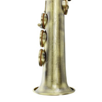 Antique Green Lacquered Finish Adjustable Bb Straight Soprano Saxophone Bakelite Head for Student Professional Band Performance