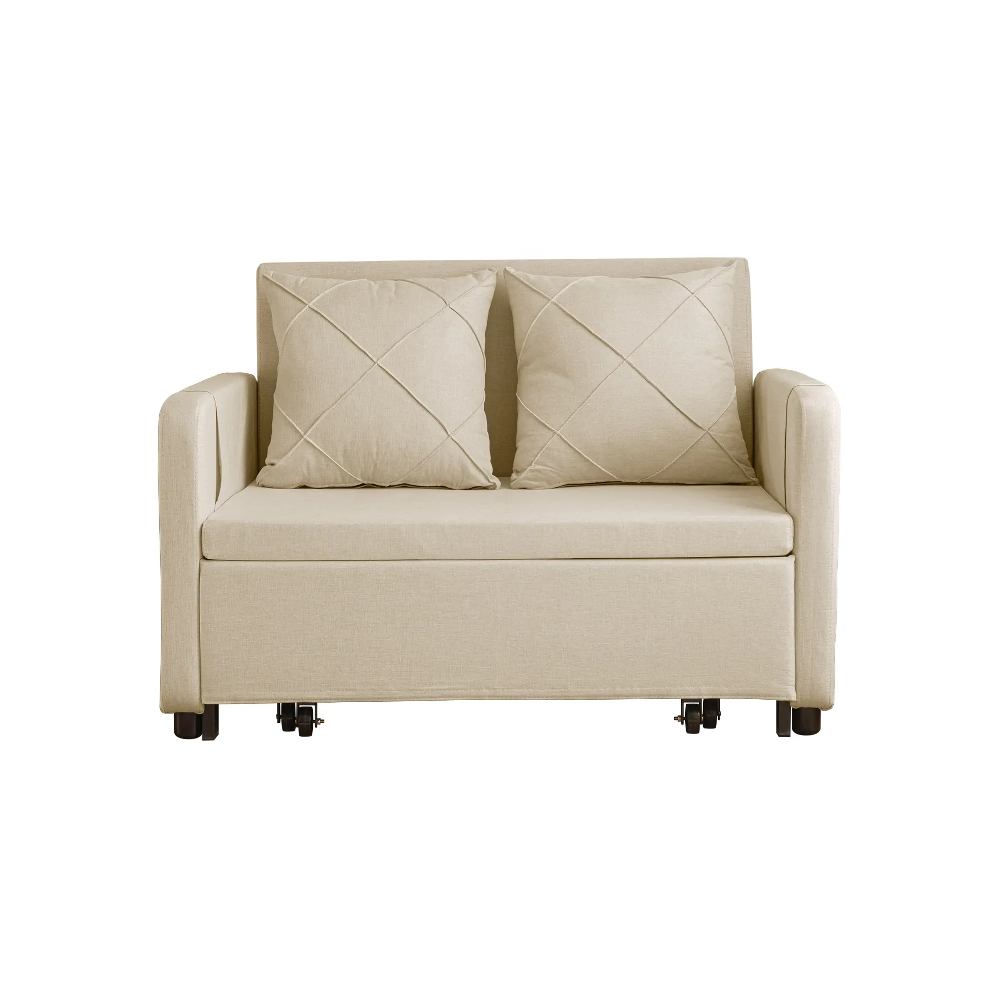 Canapé-lit de luxe en tissu 1 place pour petits espaces avec poches latérales pour loft appartement salon
