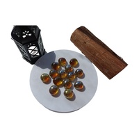 Nouveaux produits 2024, pierres plates en verre ambre coloré moderne de 17 à 19 mm, polies, résistantes aux hautes températures pour les foyers