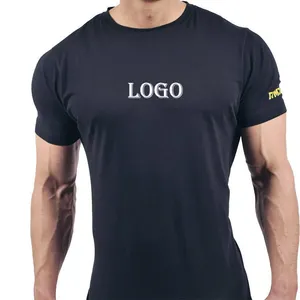O mais recente novo tipo de esportes de fitness roupas masculinas fino T-shirt T-shirt dos homens respiráveis