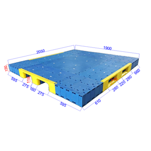 Paleta Plástica Plana Reforzada con Acero Ecológica <span class=keywords><strong>de</strong></span> 4 Vías Huidu Industrial, 3 Niveles, 2050mmx1900mmx150mm, para Productos Enlatados - Product Image 2