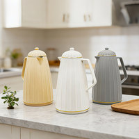 Termo Elegante de 1 Litro con Doble Pared y Revestimiento de Vidrio, Libre de BPA, Jarra Térmica de Plástico con Boquilla para Bebidas Calientes o Frías