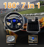 Volante de Carreras 7 en 1 US Stock 180 °   Botones Programables con Rotación y Vibración para PC, Switch, PS4, PS3, Xbox One, Xbox 360 y Android