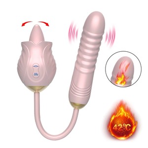 Stimulateur Clitoridien et Mamelonnaire, Appareil de Masturbation Féminine, Vibrateur Lèche-Langue Point G, Jouets Sexuels Rose avec Godemiché Pénétrant - Product Image 1