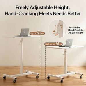 Escritorio Moderno Minimalista de Altura Ajustable con Estructura Metálica y Superficie de Madera, Diseño Modular Compatible con Portátiles para Uso en Hospitales y Hogares - Product Image 6