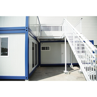 Conteneur modulaire certifié ISO, cadre bleu personnalisé, unité de bureau/appartement préfabriquée, design contemporain pour usage commercial et industriel