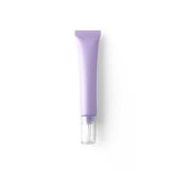 Tube souple cosmétique rechargeable en plastique souple, 20g, avec pompe sans air, pour lotion, gloss à lèvres, crème pour les yeux, fini mat violet