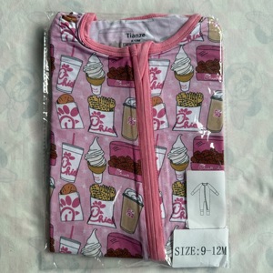 Kotak Misteri Pakaian Bambu Siap Kirim Piyama Bayi Bambu Serat Bambu Baju Tidur Bayi Beritsleting dengan Kaki Terpisah Romper Bermotif Karakter - Product Image 1