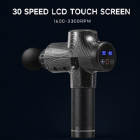 Pistolet de massage des tissus profonds, 30 vitesses, écran tactile LCD, moteur sans balais, 1600-3300 tr/min, 6 têtes, rechargeable 2400 mAh
